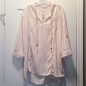 Simply Noelle White Stripped Blouse